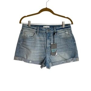 Studio Blue Denim Cuffed Hem Jean Short Light Blue Women's Size 29 NWT